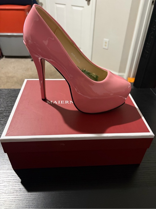 Fashion Nova Shoes - Fashion Nova Glossy Pink Platform Stiletto Pumps